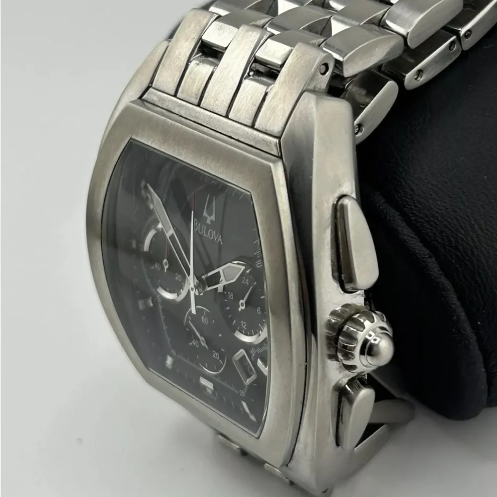 Bulova 96C148 Classic Day-Date Silver Tone Stainless Steel Men's Watch #174 work